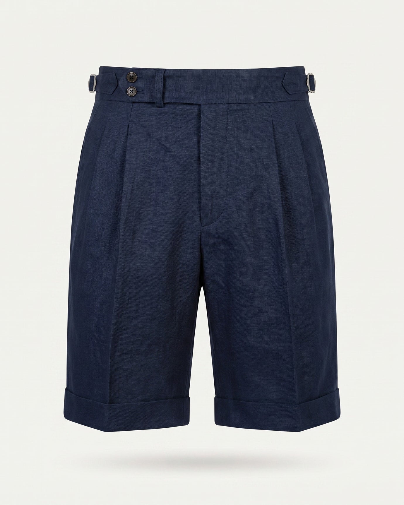Double Pleated Linen Shorts