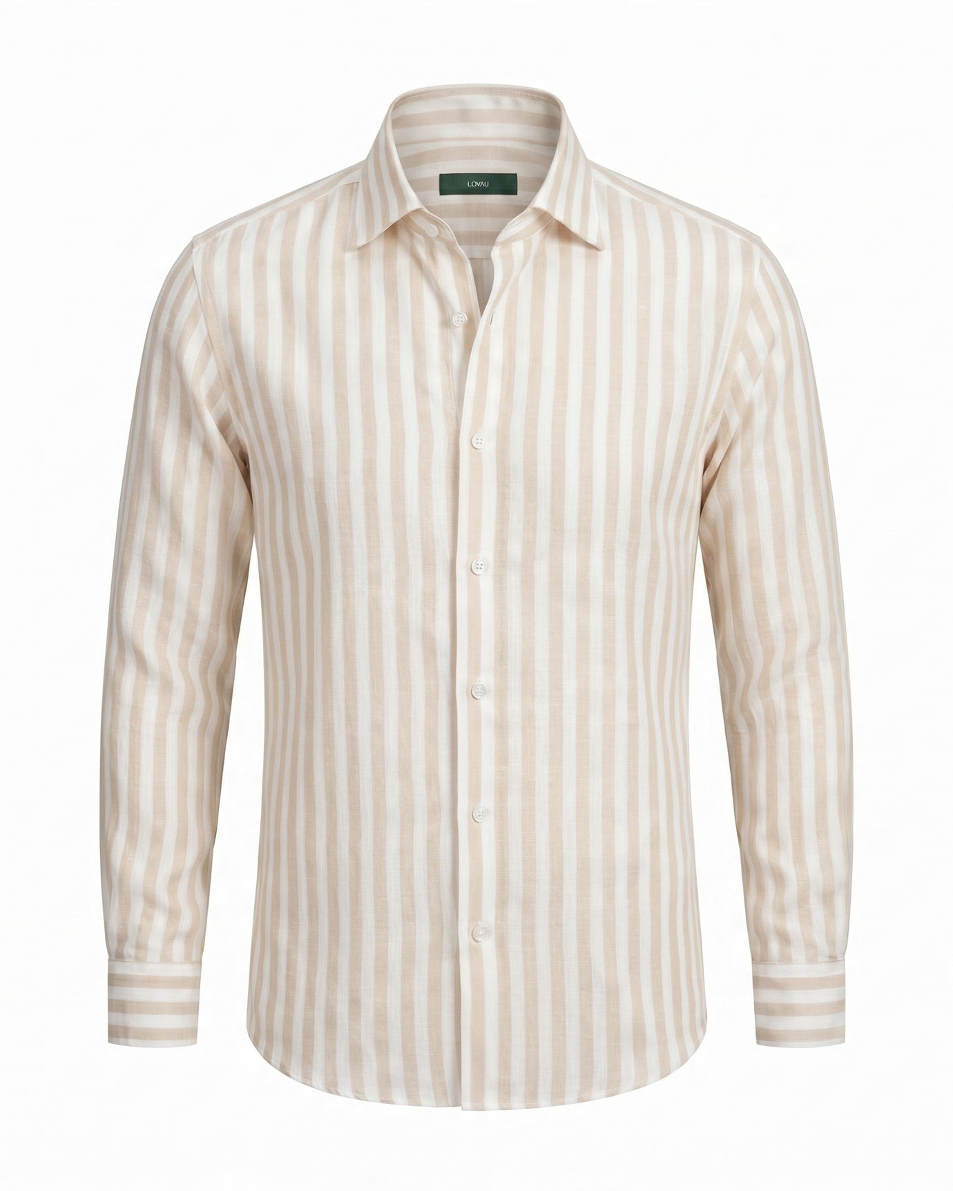 Striped V Neck Linen Shirt
