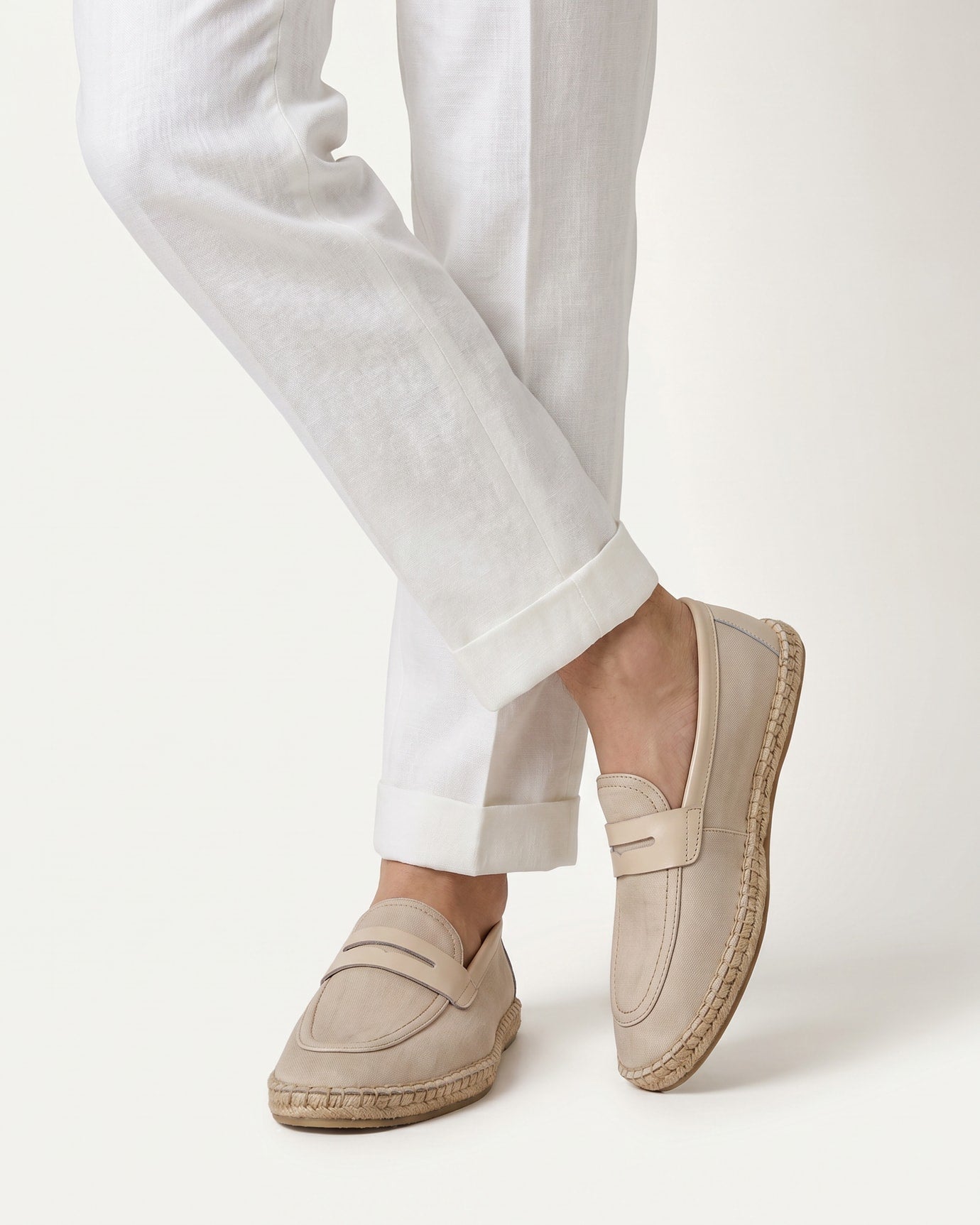 Ibiza Linen Leather Loafers