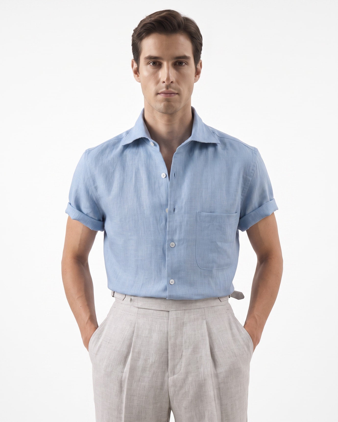 Paris Linen Loose Fit Short Sleeve Shirt
