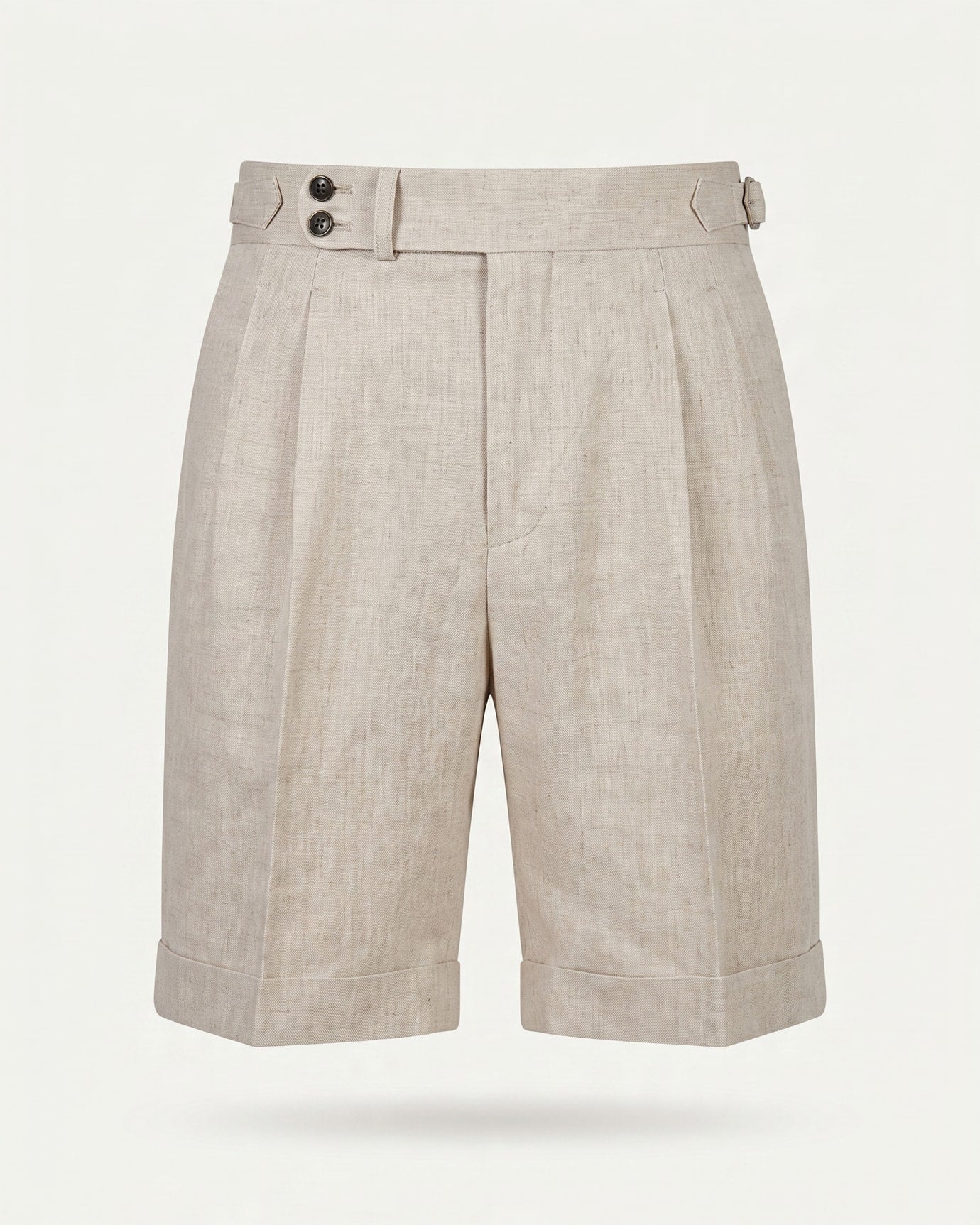Double Pleated Linen Shorts