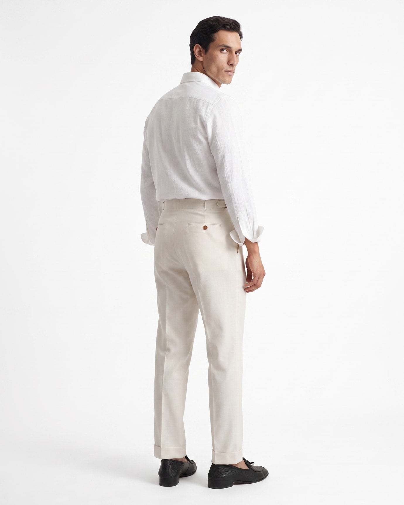Napoli Neapolitan High-Waist Pleated Trousers Wrinkle-Resistant