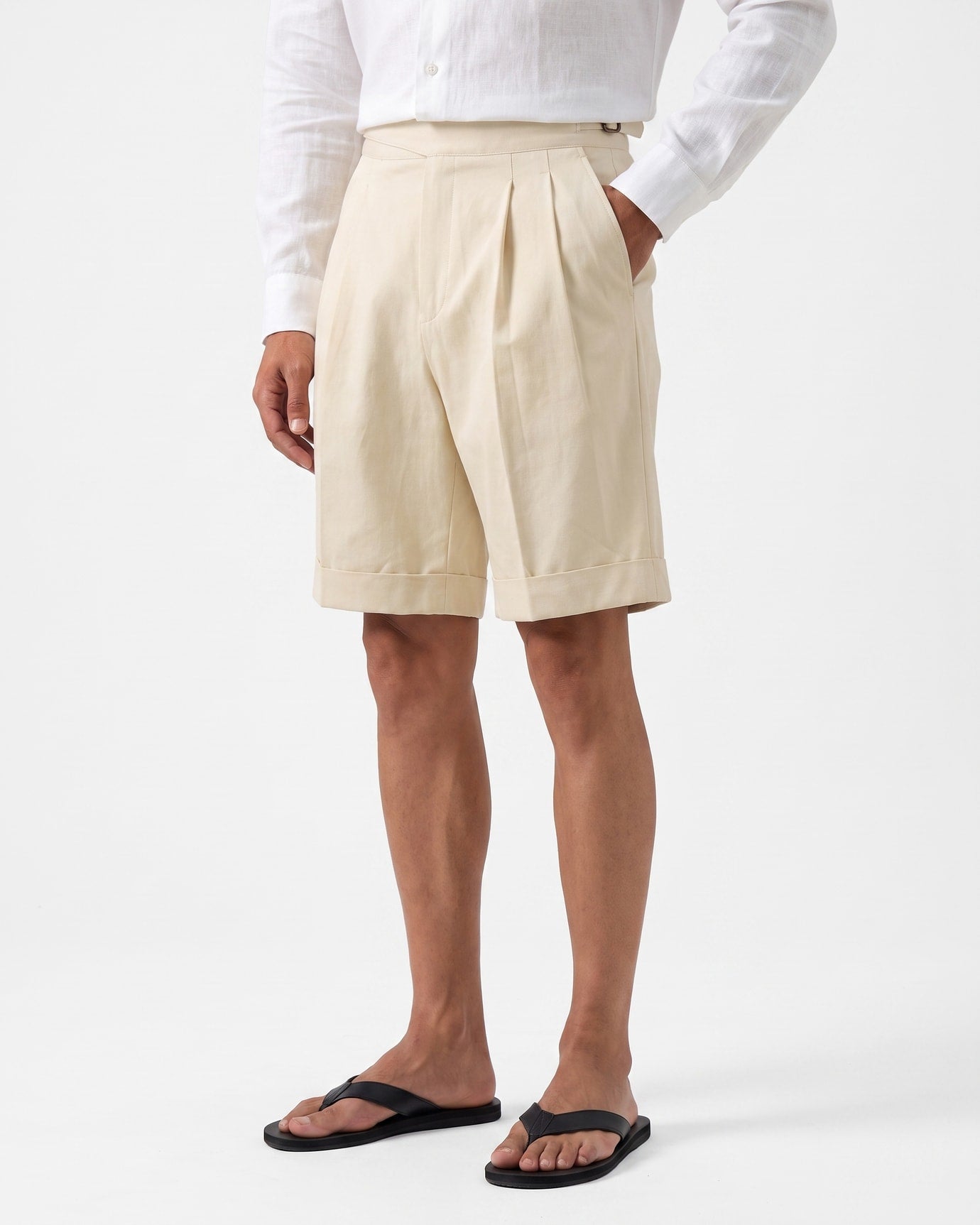 Capri Double Pleated Cotton Summer Shorts