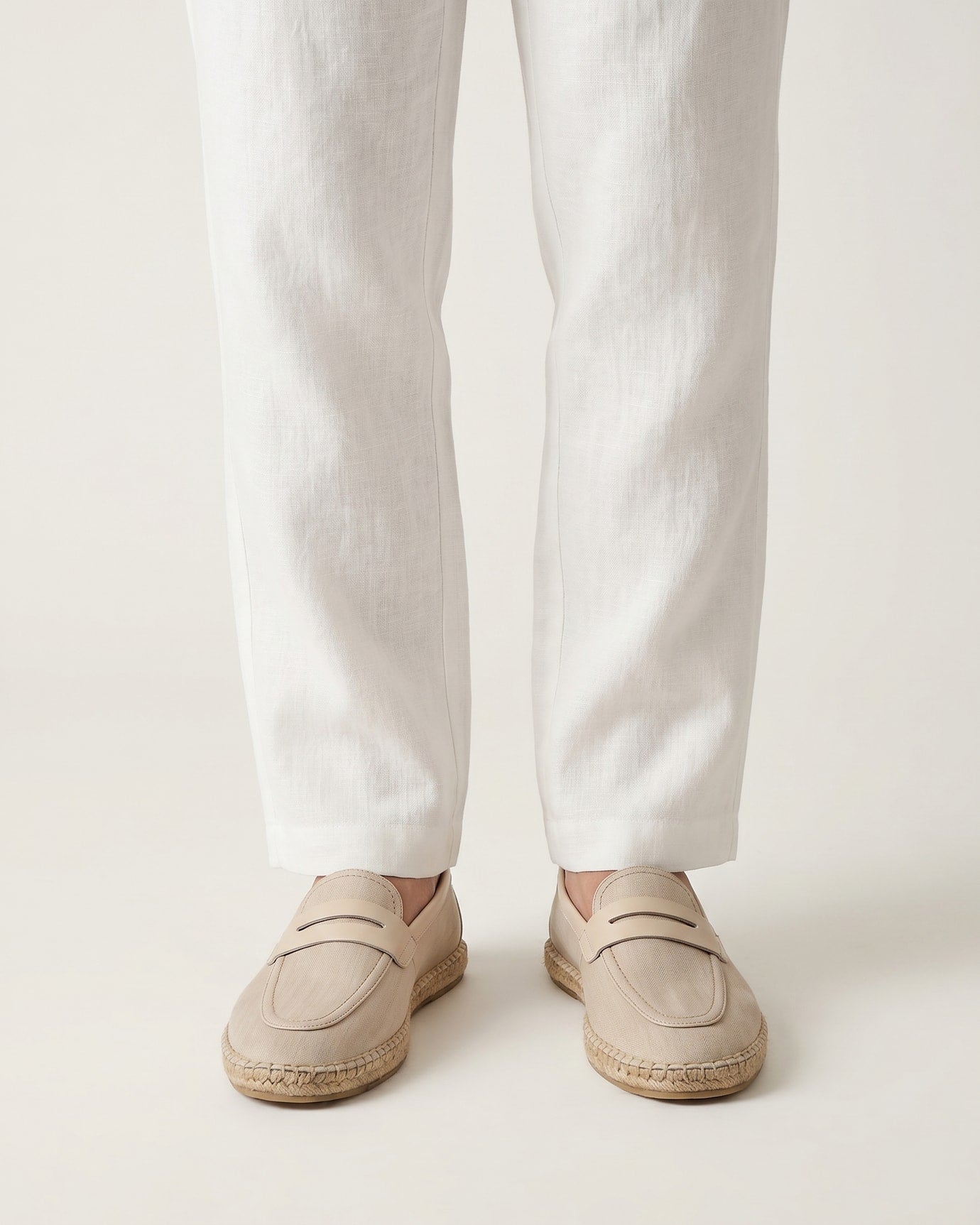 Ibiza Linen Leather Loafers