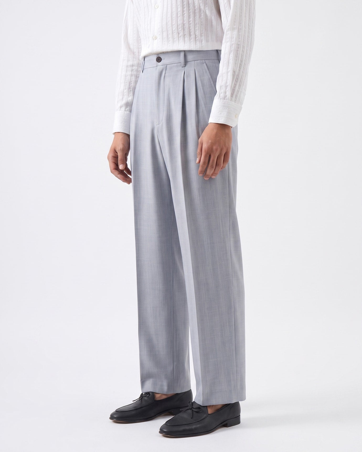 Madrid Double Pleated Straight Leg Trousers
