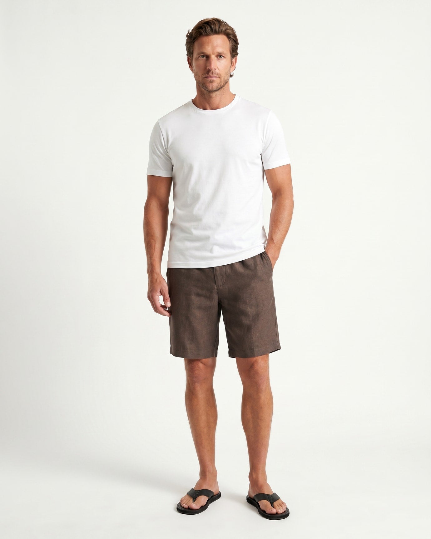Monaco Linen Shorts with Elastic Waist