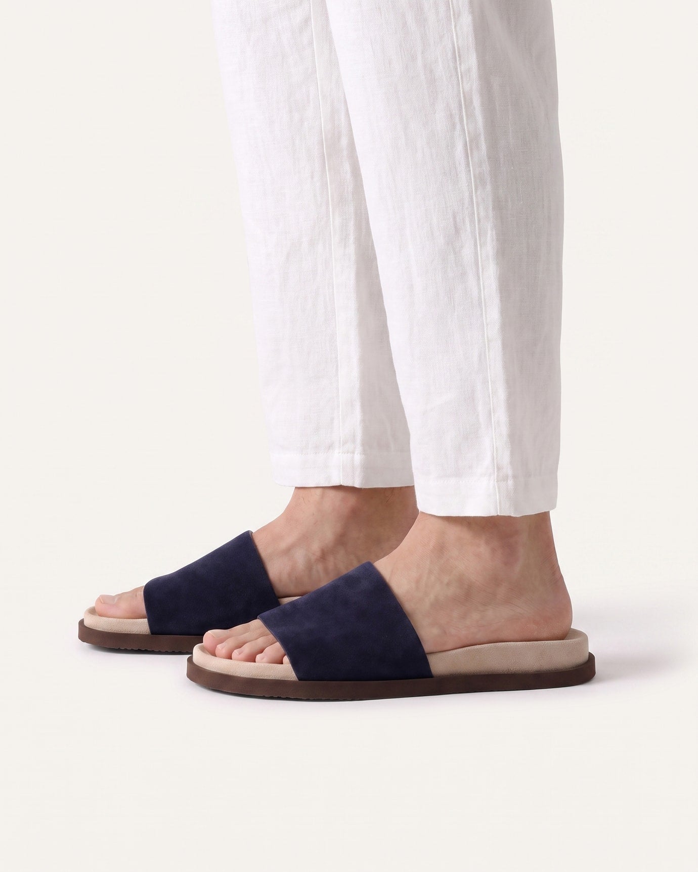 Rome Leather Suede Flip-Flops