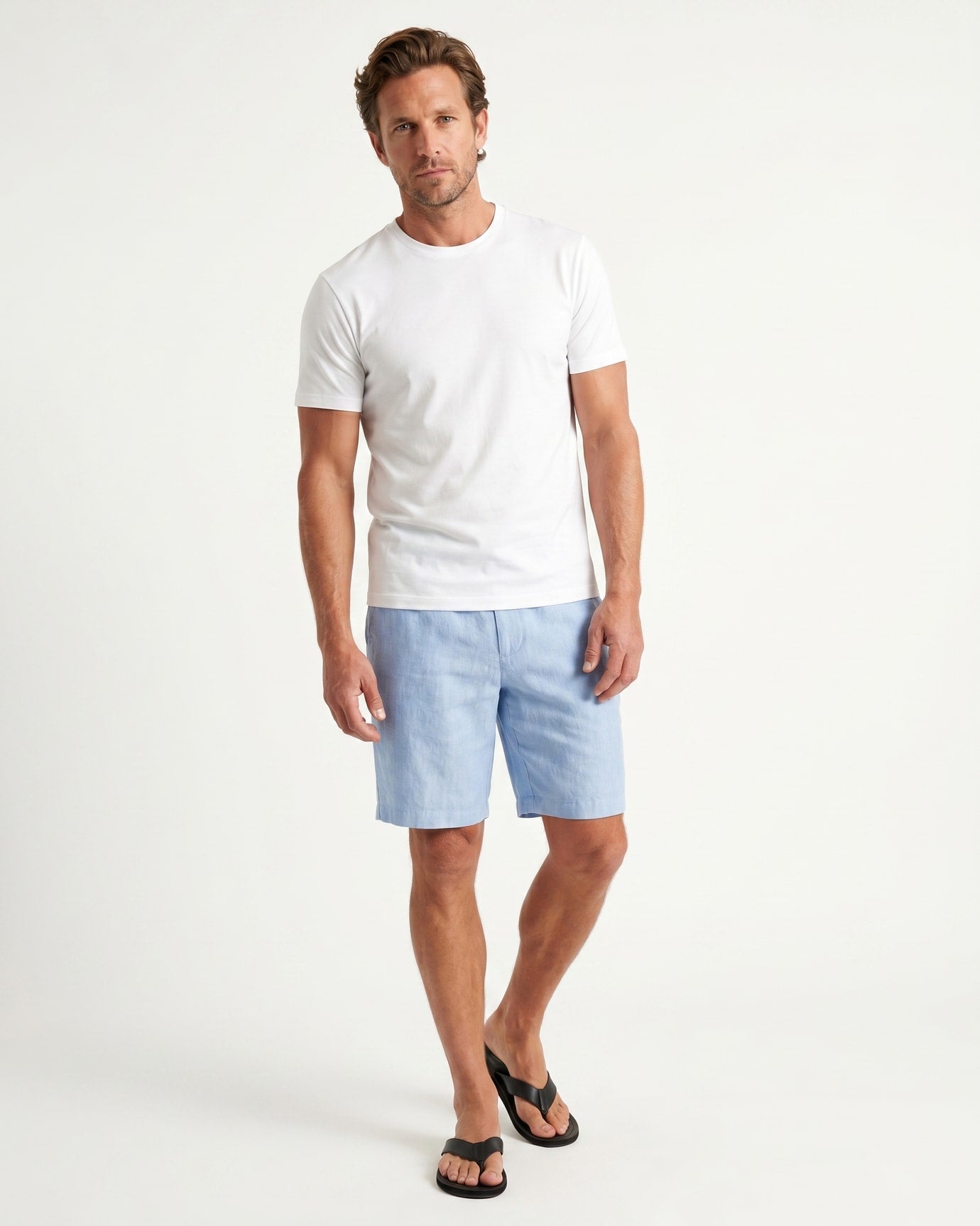 Monaco Linen Shorts with Elastic Waist