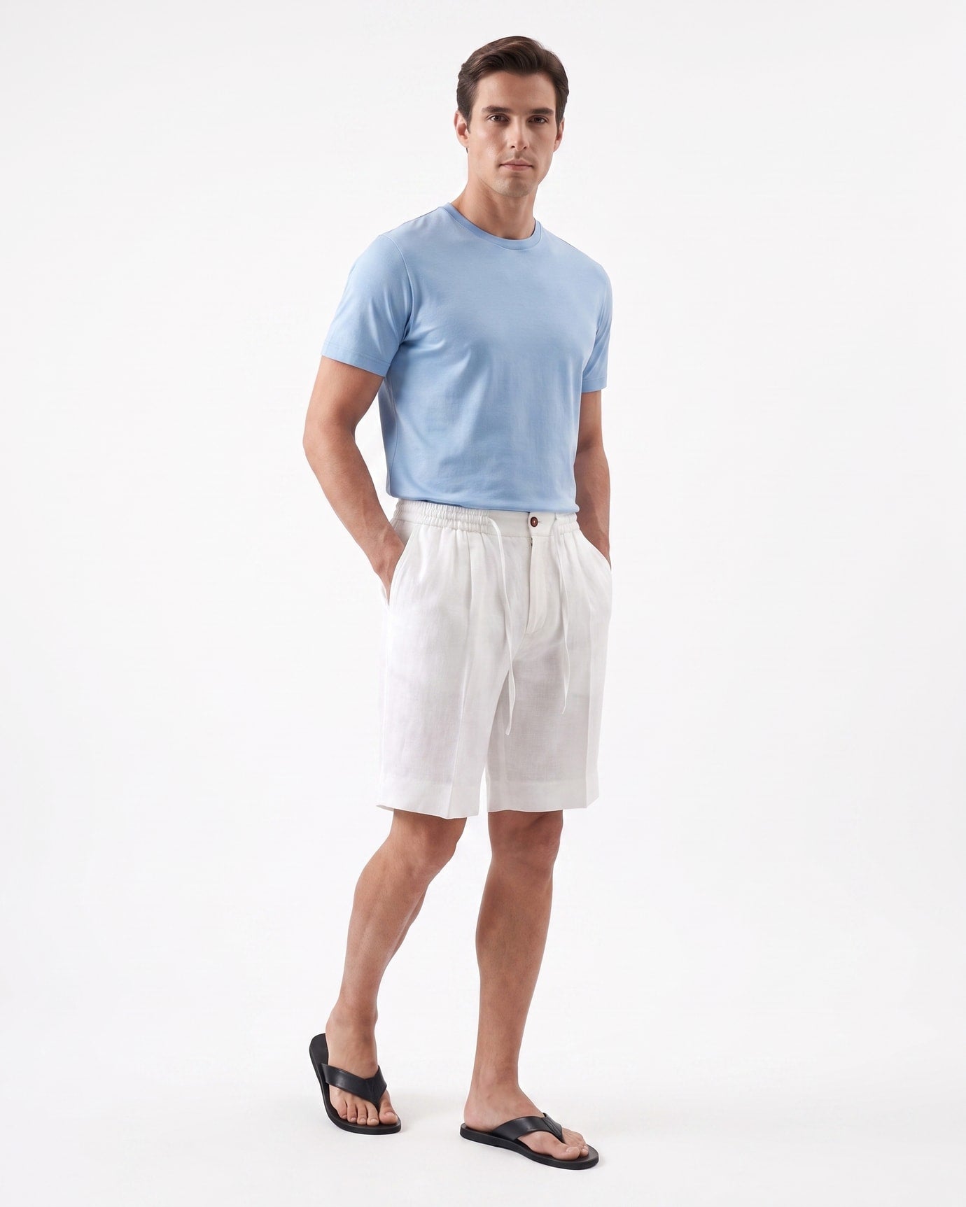 Marbella Linen Elastic Waist Shorts