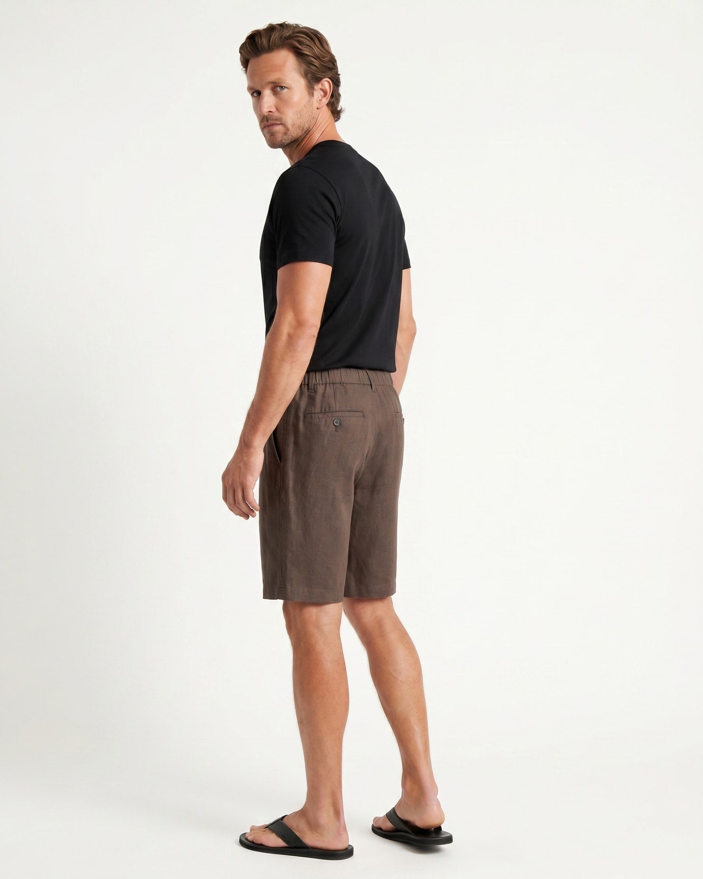 Monaco Linen Shorts with Elastic Waist