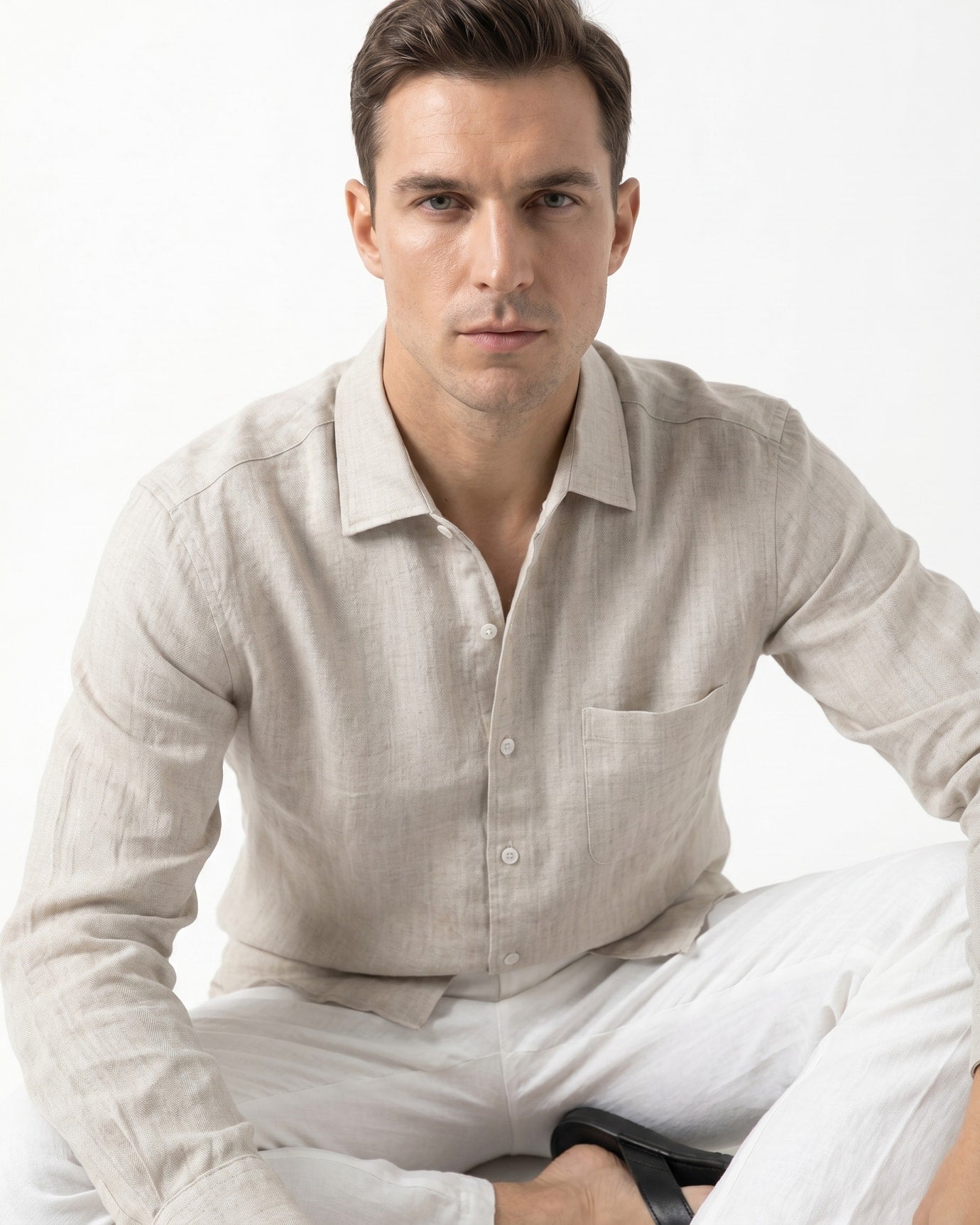 Retro Vintage Lyocell Linen Shirt