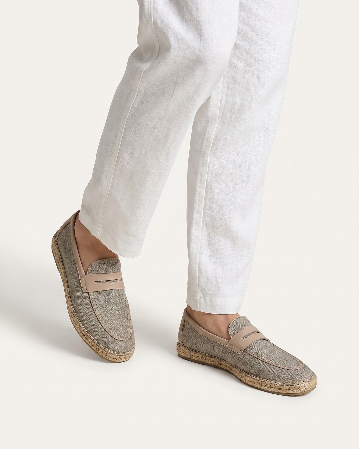 Ibiza Linen Leather Loafers