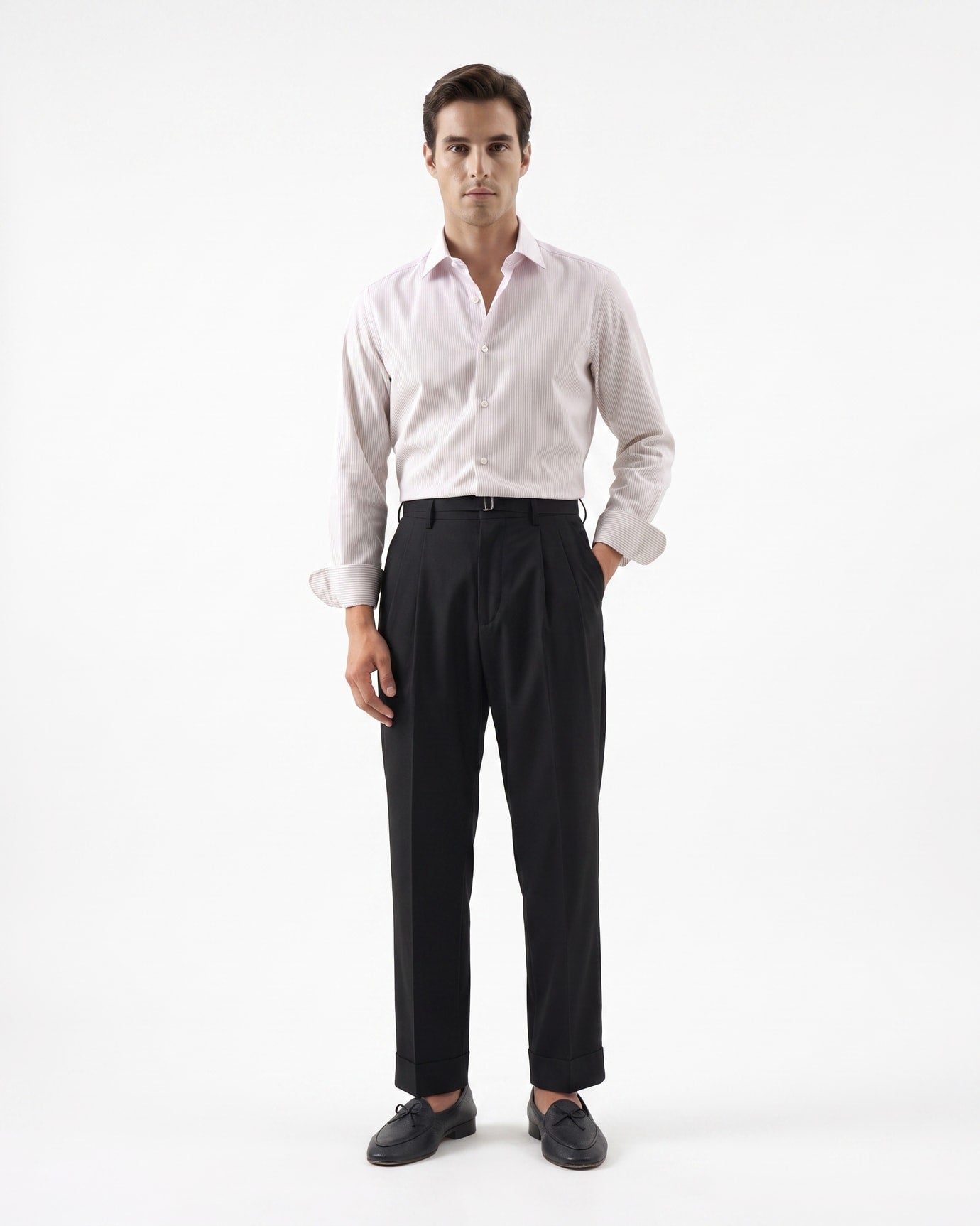 Comfortable Lightweight Straight Leg Trousers With Belt