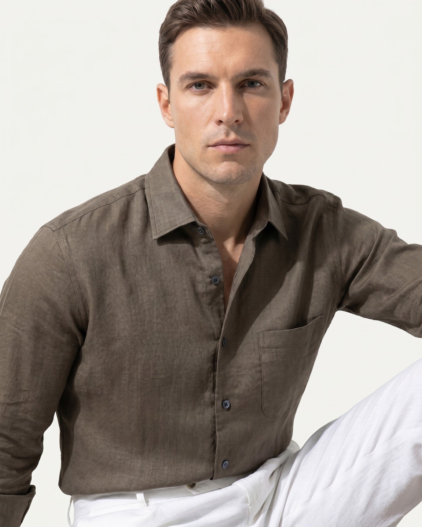 Retro Vintage Lyocell Linen Shirt