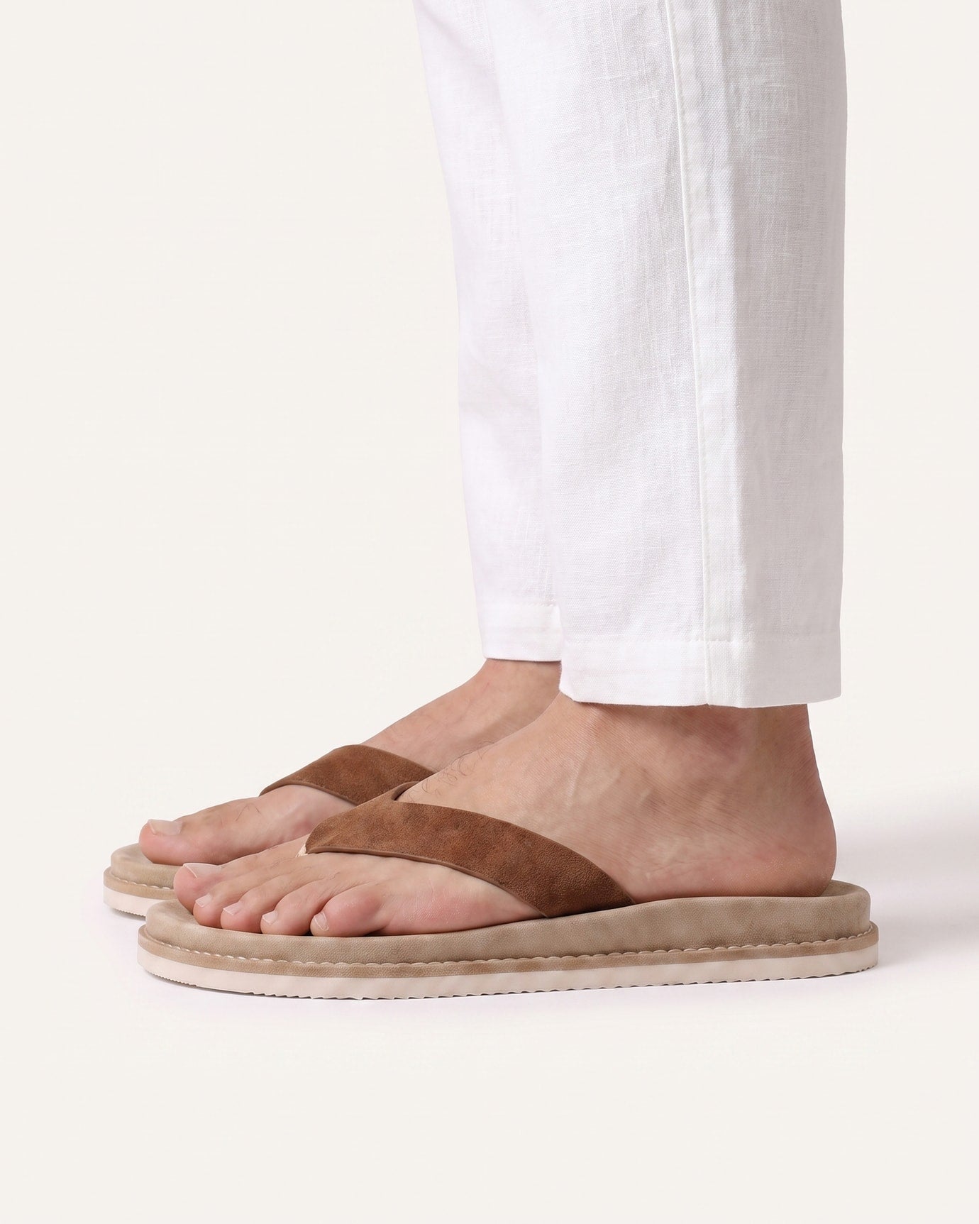 Miami Contrast Leather Flip-Flops