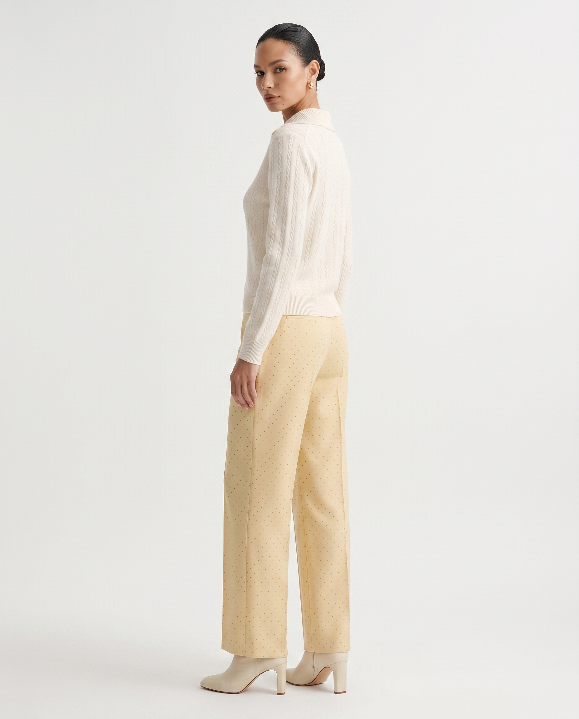 Cashmere Polo Button Collar Sweater