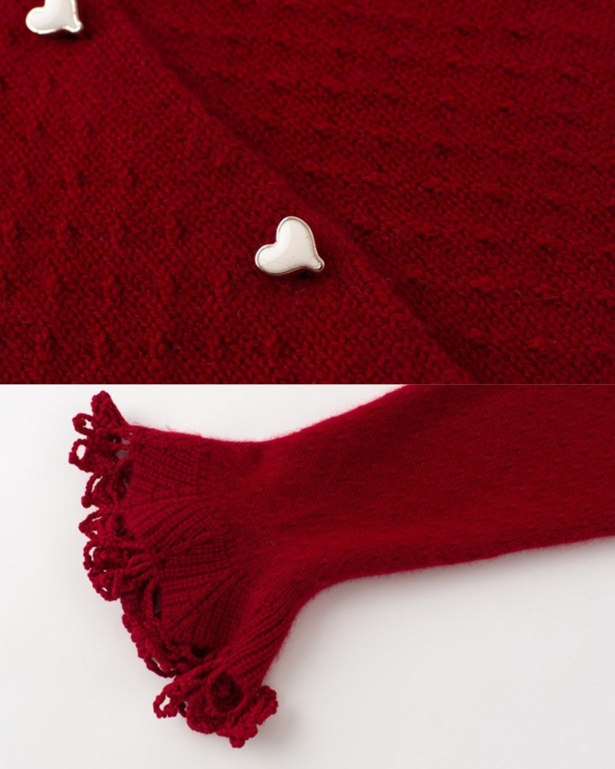 Cashmere Crochet Collar Sweater Cardigan