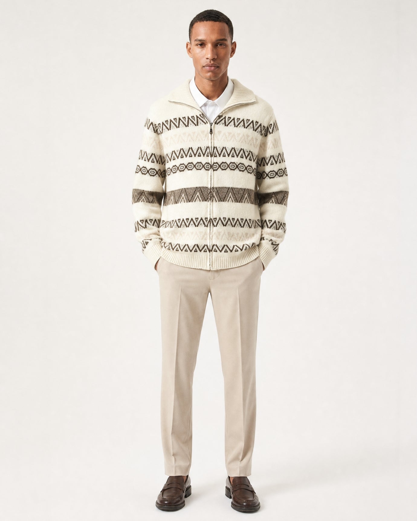 Old Money Heavy Cashmere Long-Sleeve Zip Cardigan