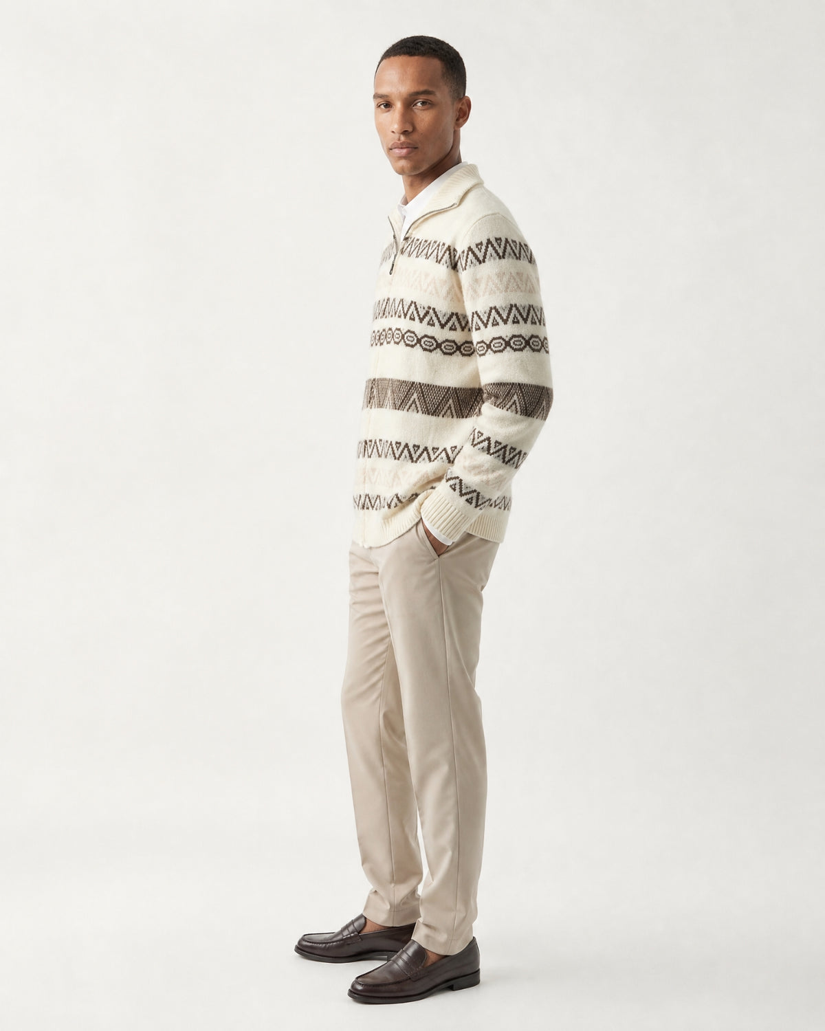 Old Money Heavy Cashmere Long-Sleeve Zip Cardigan