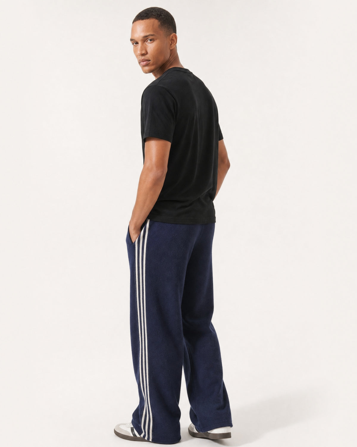 Boston Cashmere Wool Jacquard Straight Pants