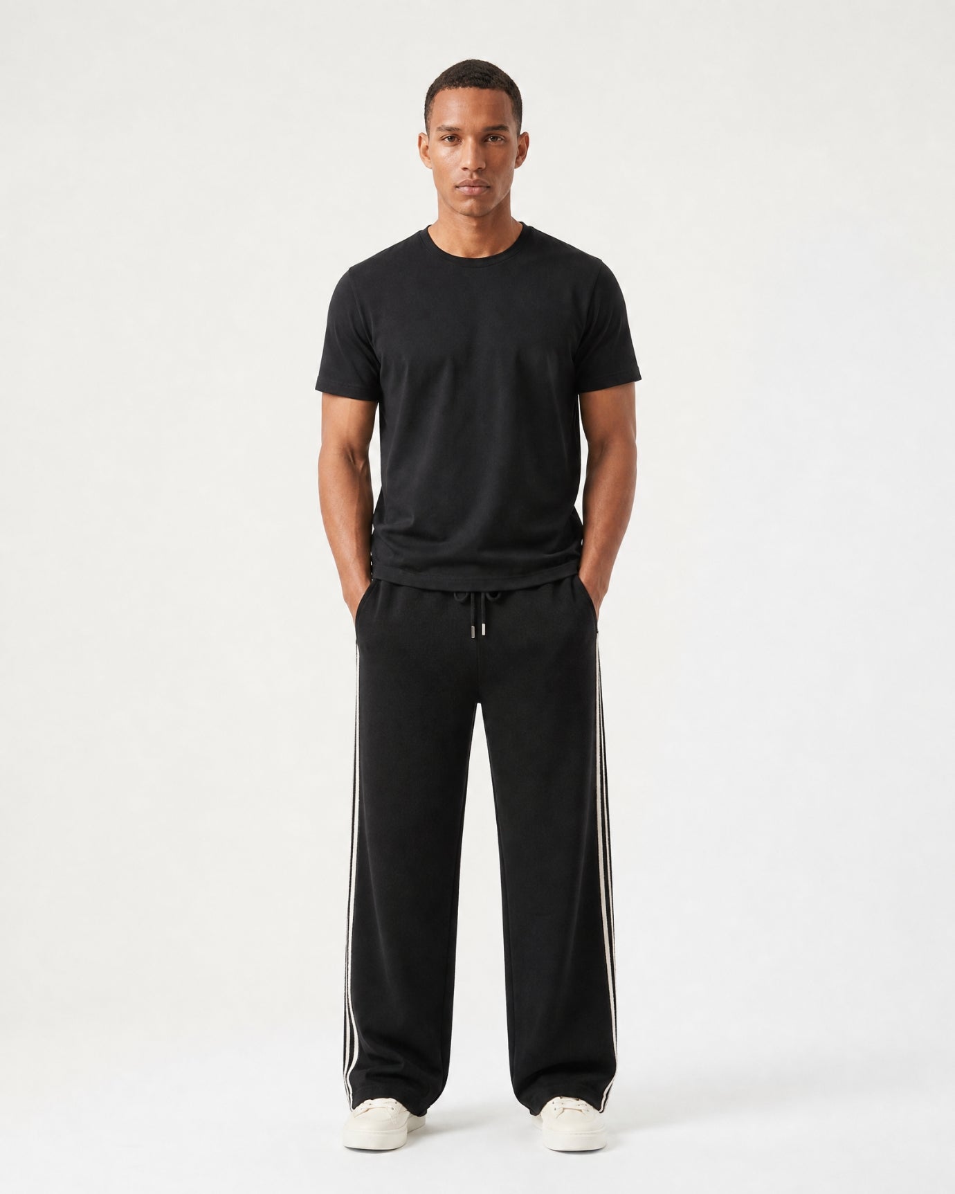 Boston Cashmere Wool Jacquard Straight Pants