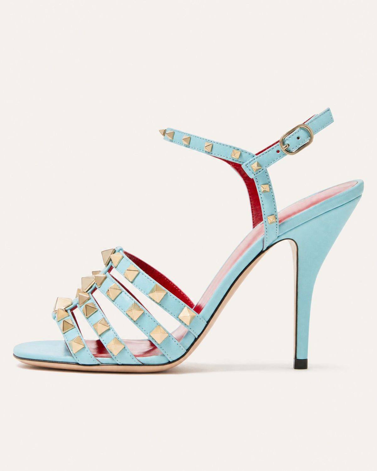 Rinna Open-Toe Studded Ankle-Strap Heels