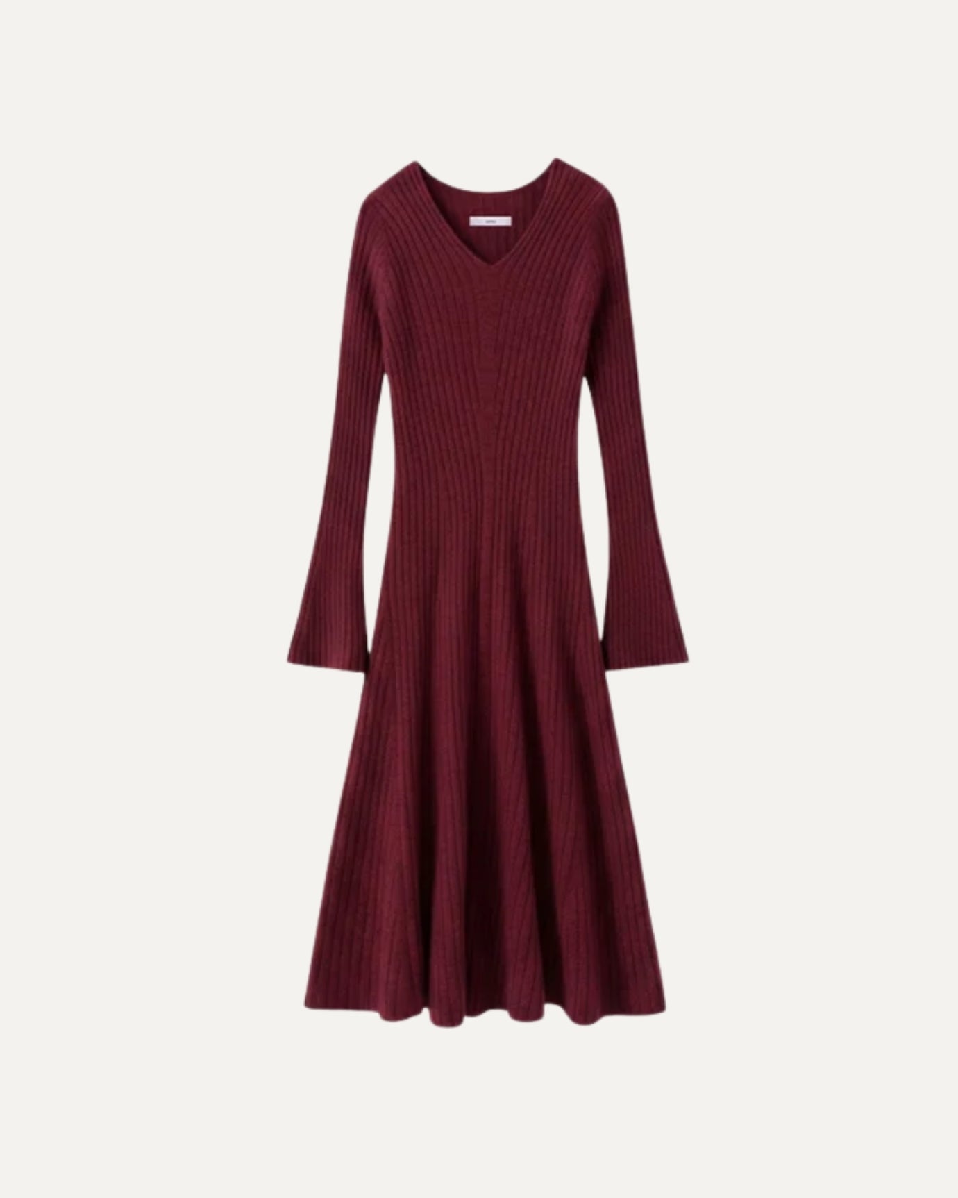 Vestido de cachemir con escote en V, probado a prueba de piel