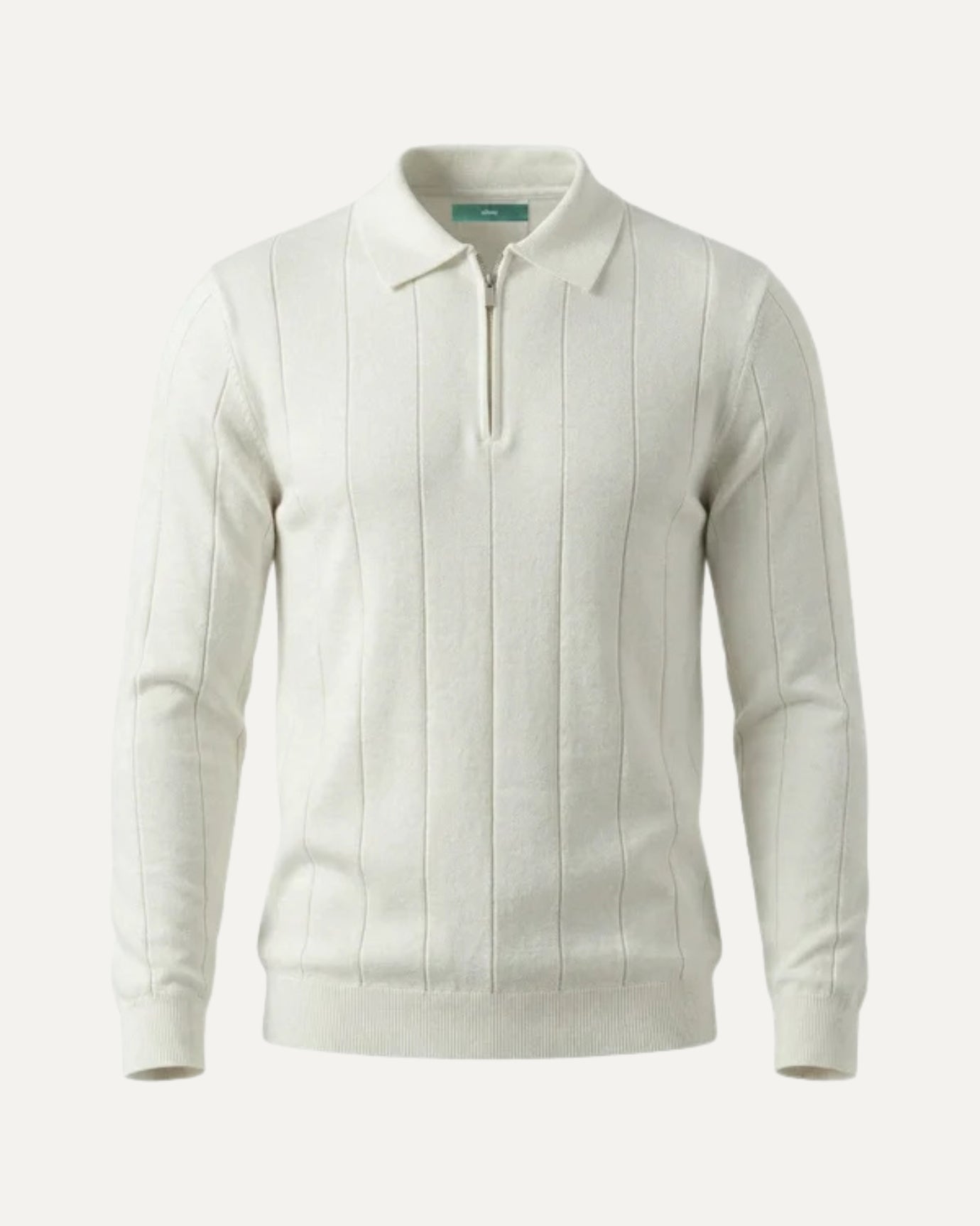 Polo Old Money con cremallera de manga larga