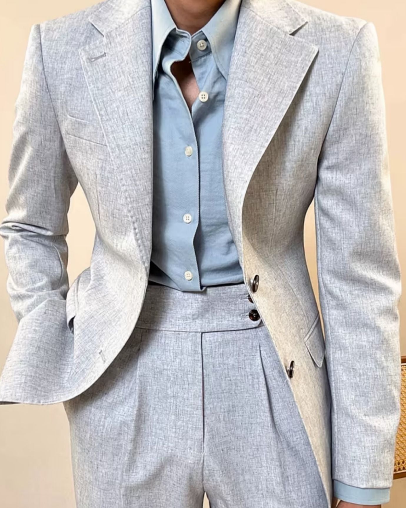 Pantalón y blazer de traje italiano gris