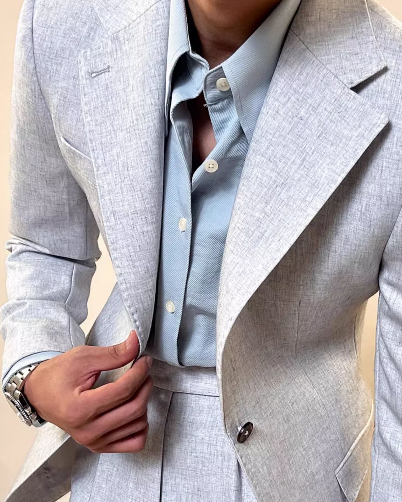 Pantalón y blazer de traje italiano gris