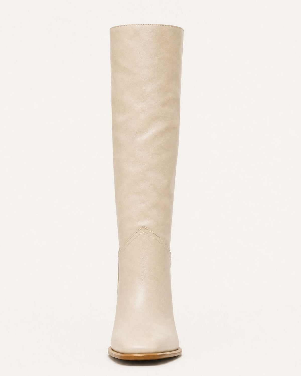 Kira Pull-On Square-Toe Leather Knee-High Boots