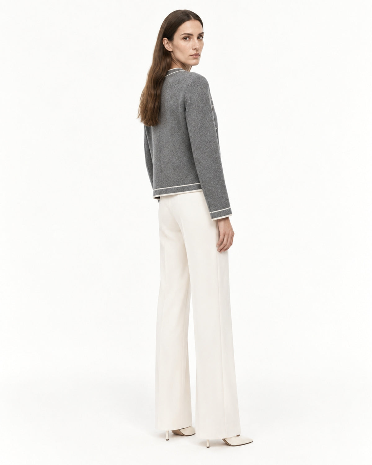 Cashmere Gray Colorblock Knit Cardigan
