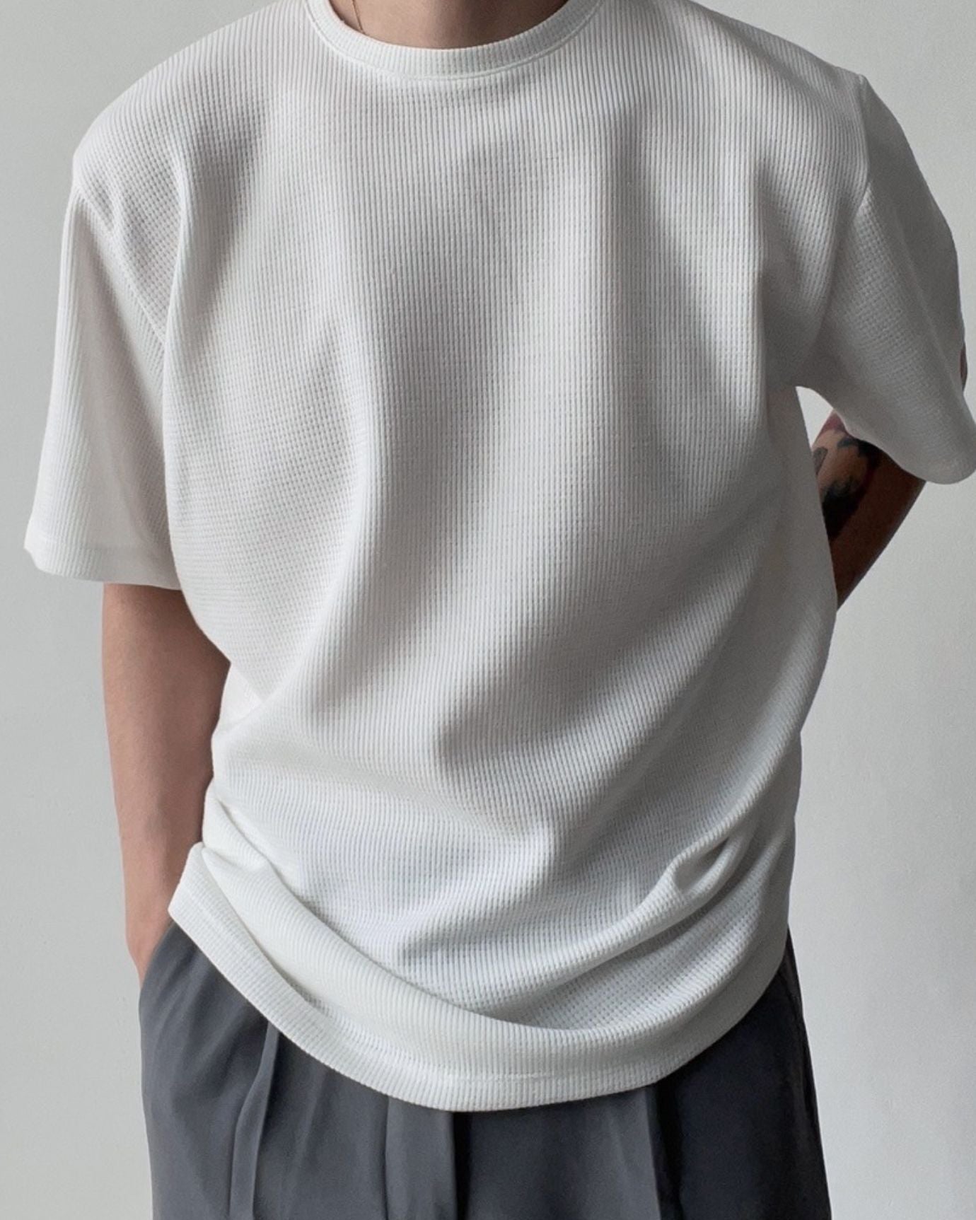 Einfarbiges Basic-Jersey-T-Shirt