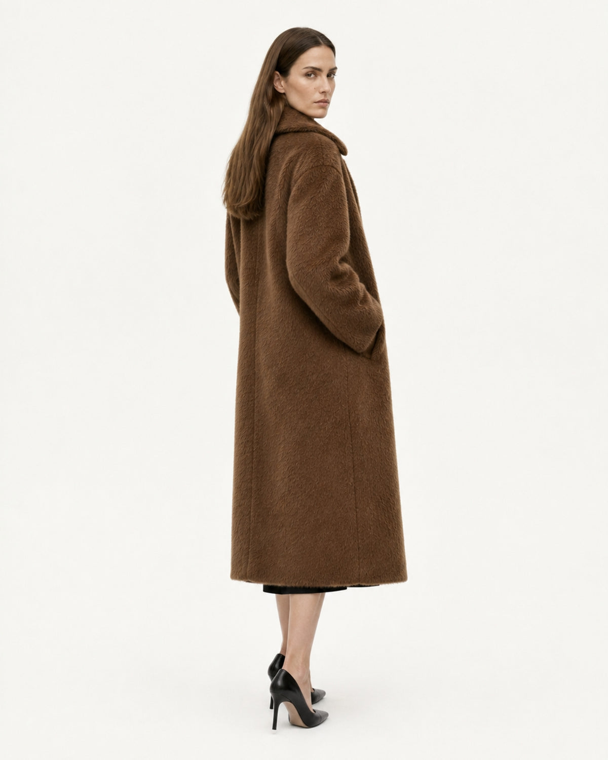 Relaxed Fit Mid-Length Suri Alpaca Coat