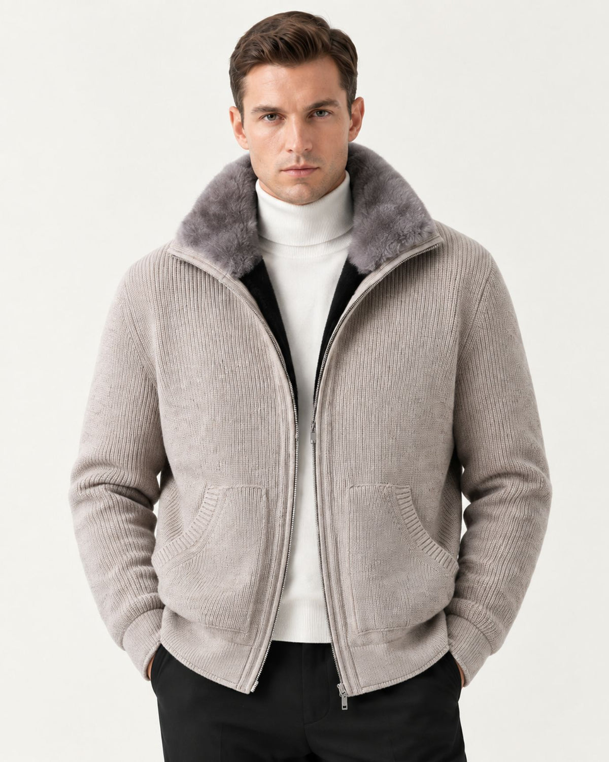 Cashmere Parka with Full Mink Lining Jacket