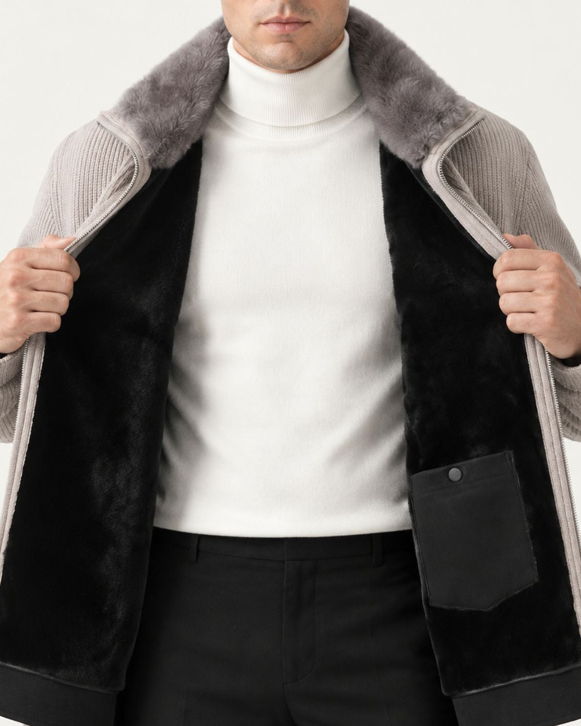 Cashmere Parka with Full Mink Lining Jacket