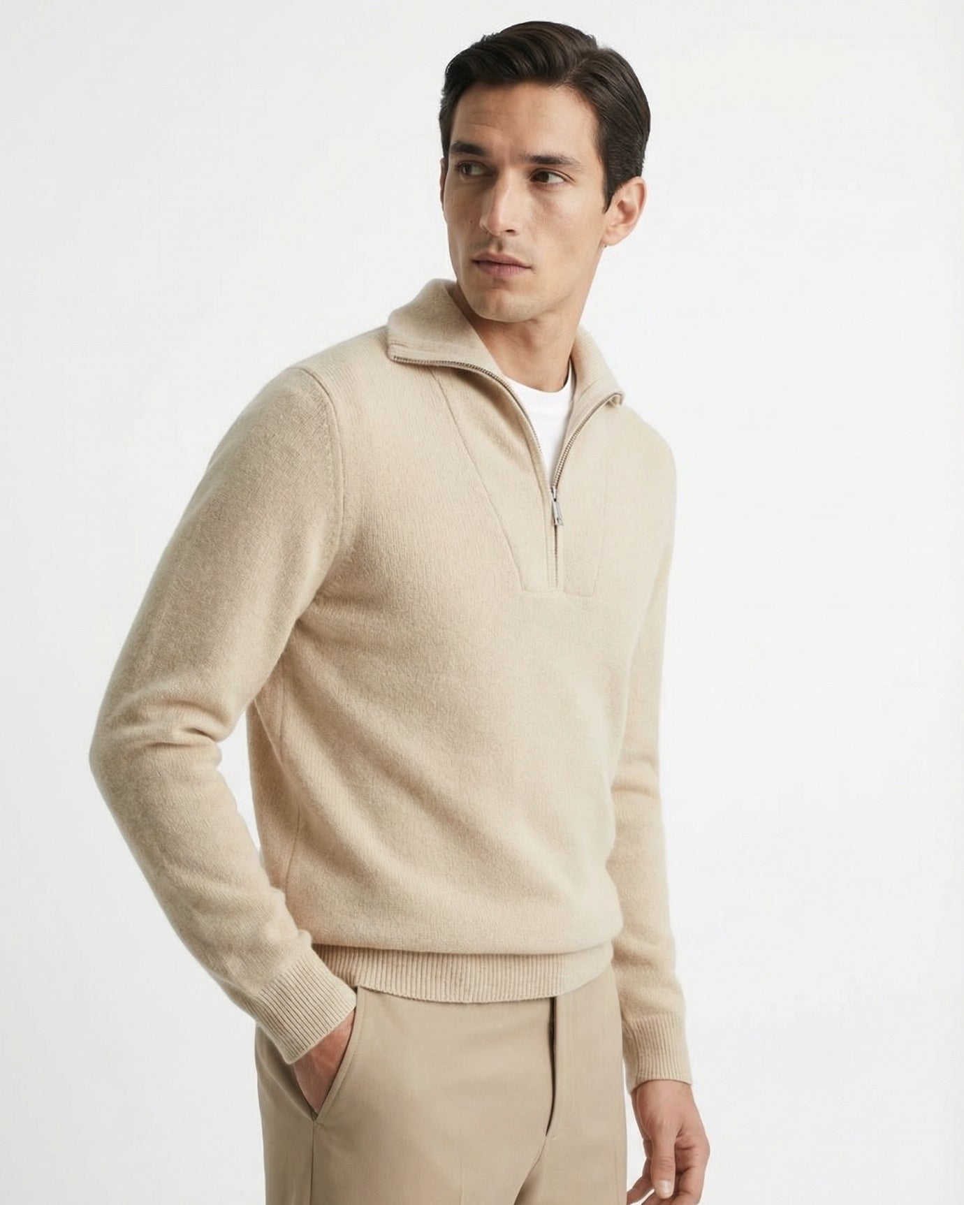 Cashmere Sweater Zipper Thickened