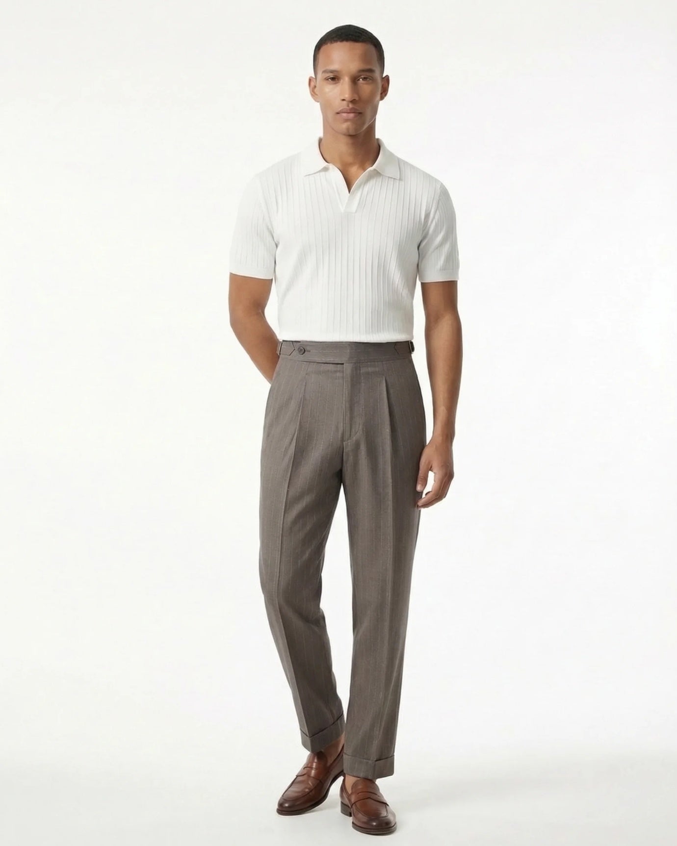 Naples Striped High Waisted Trousers