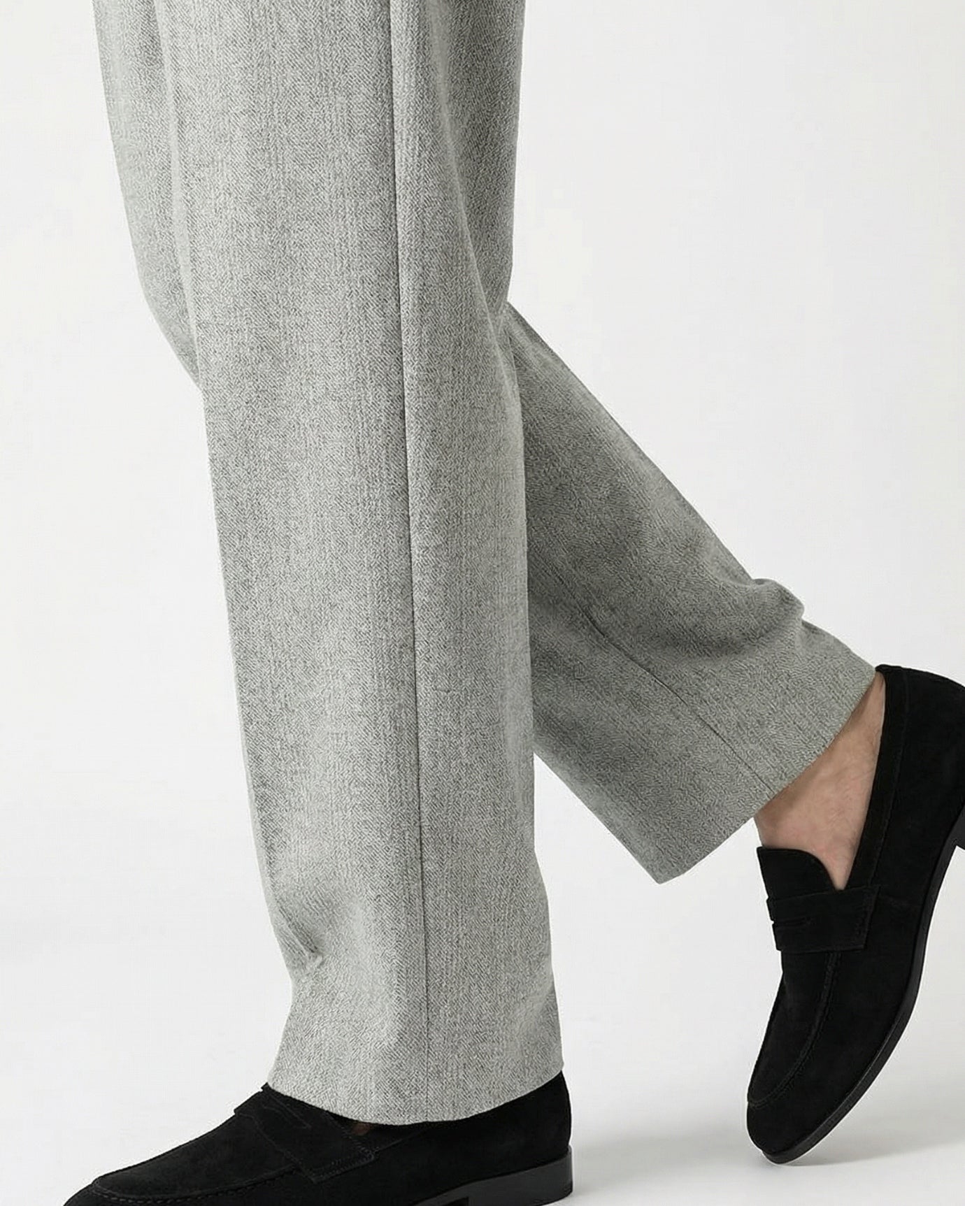 Pantalones de lana de alta gama, holgados y rectos