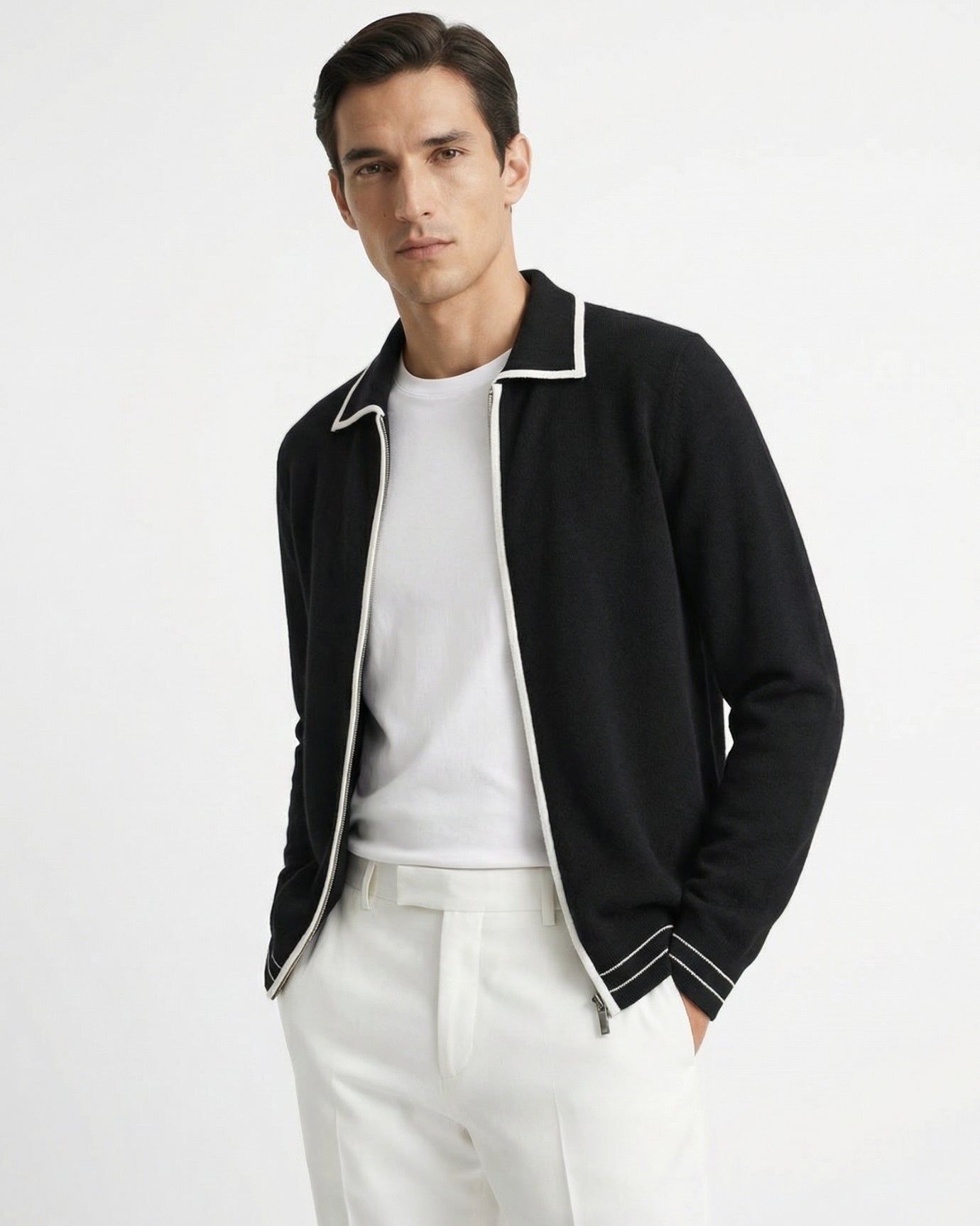 Cashmere & Wool Cardigan Jacket Lined