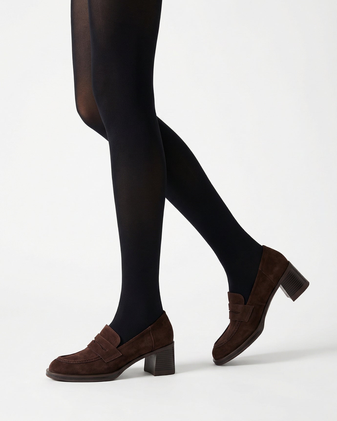 Franziska Old Money Genuine Leather Loafers Heels | Velvet-Lined