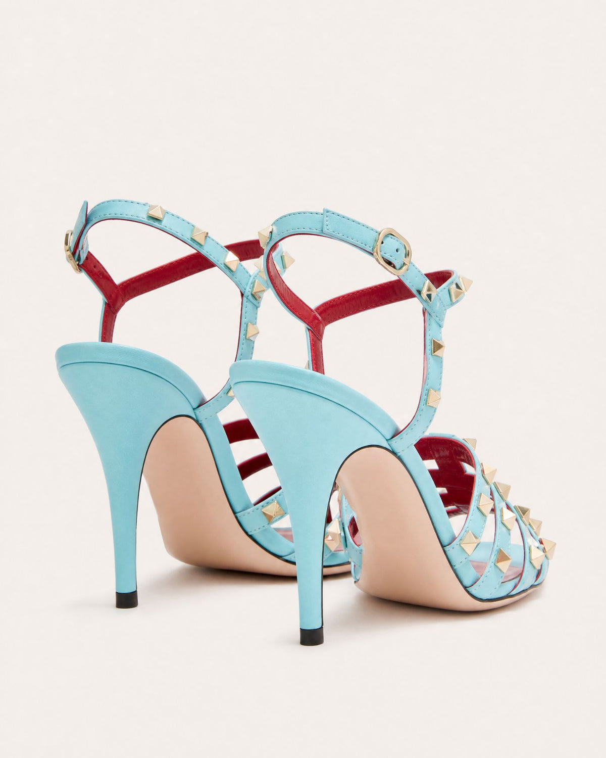 Rinna Open-Toe Studded Ankle-Strap Heels