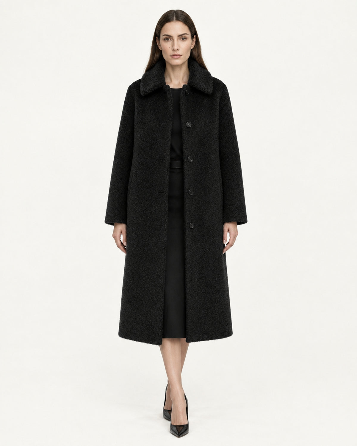 Relaxed Fit Mid-Length Suri Alpaca Coat