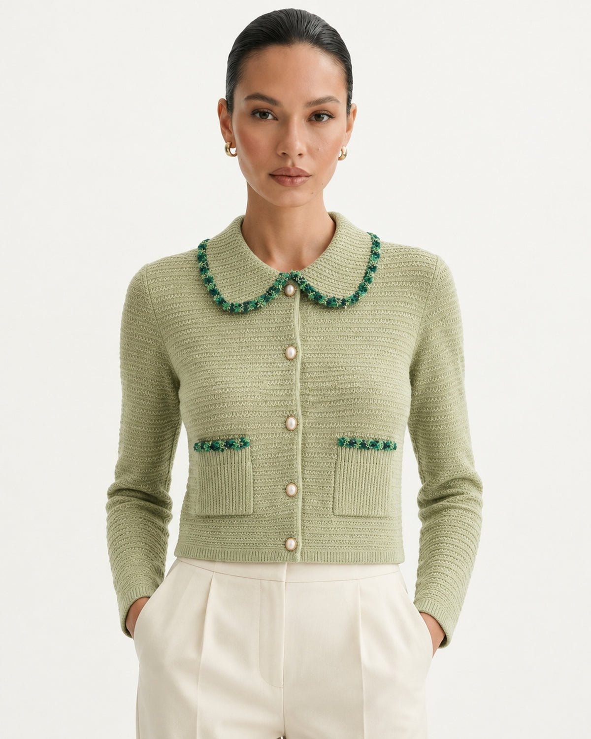 Limited Edition Cashmere Collared Desinger Cardigan