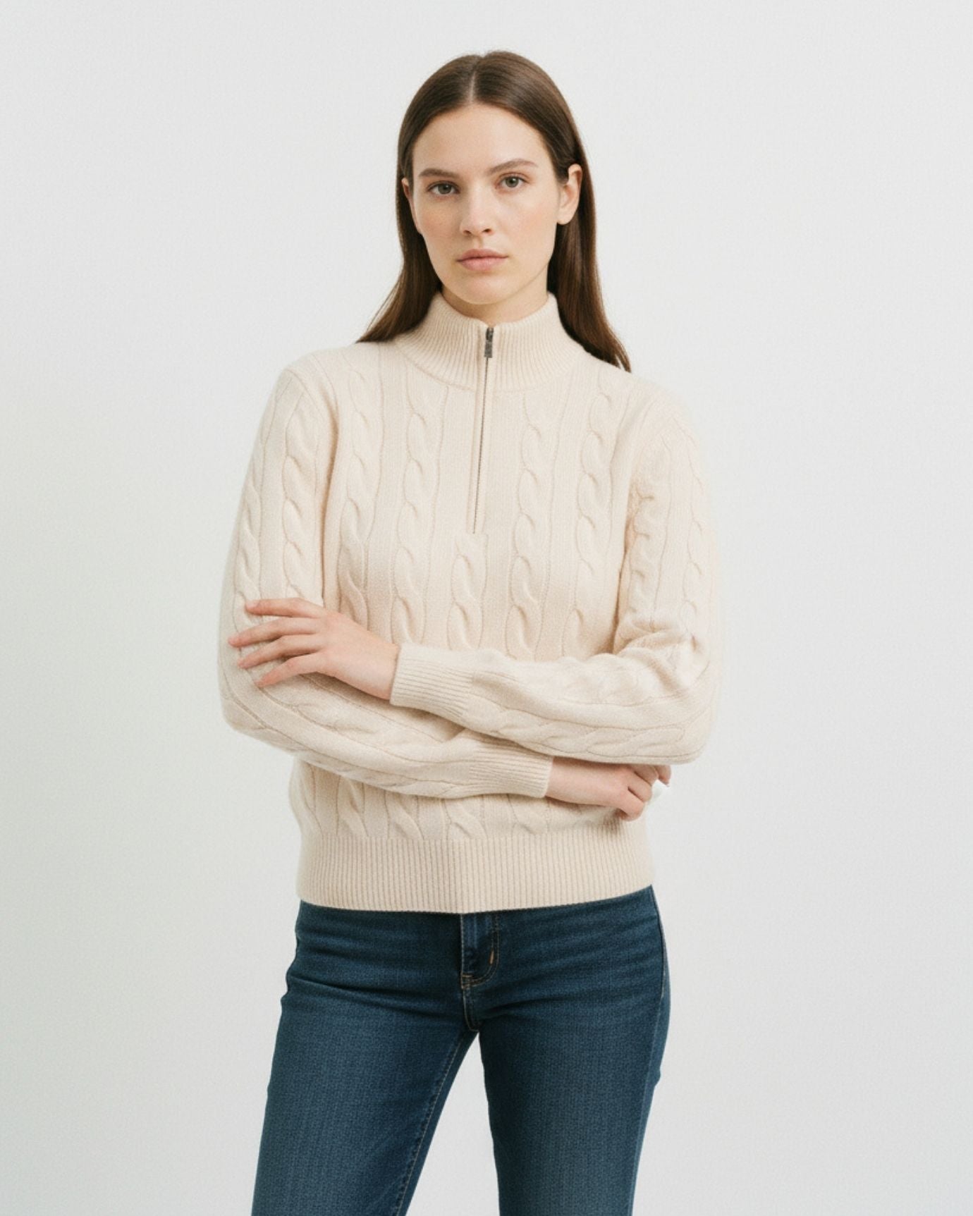Cashmere Sweater Zipper Turtleneck
