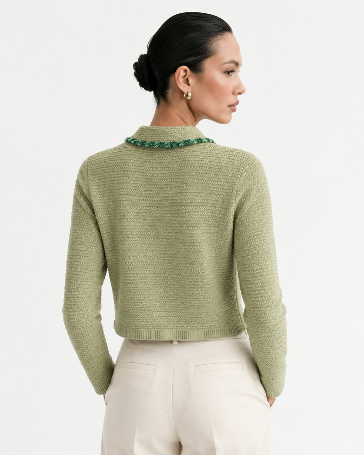 Limited Edition Cashmere Collared Desinger Cardigan