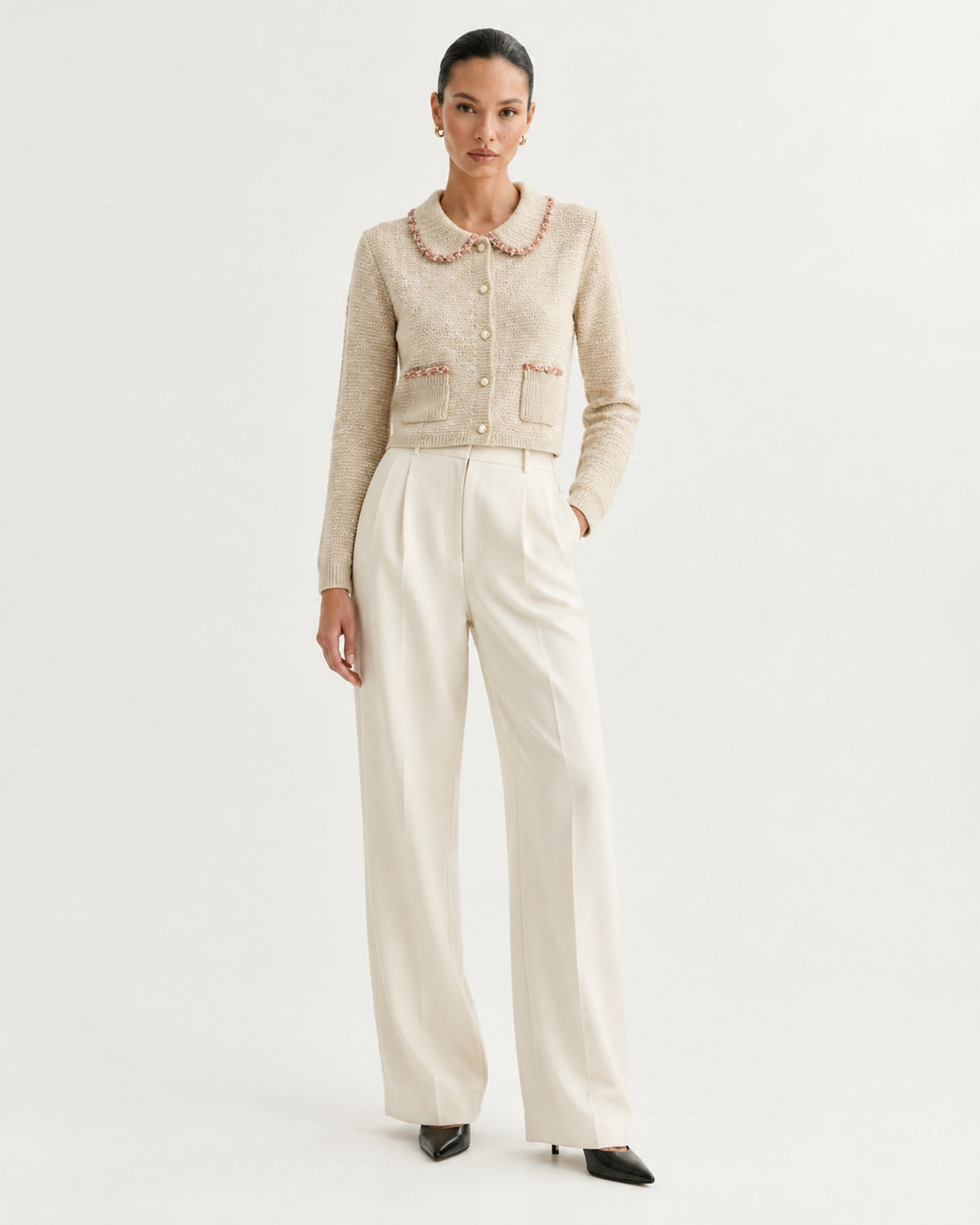 Limited Edition Cashmere Collared Desinger Cardigan