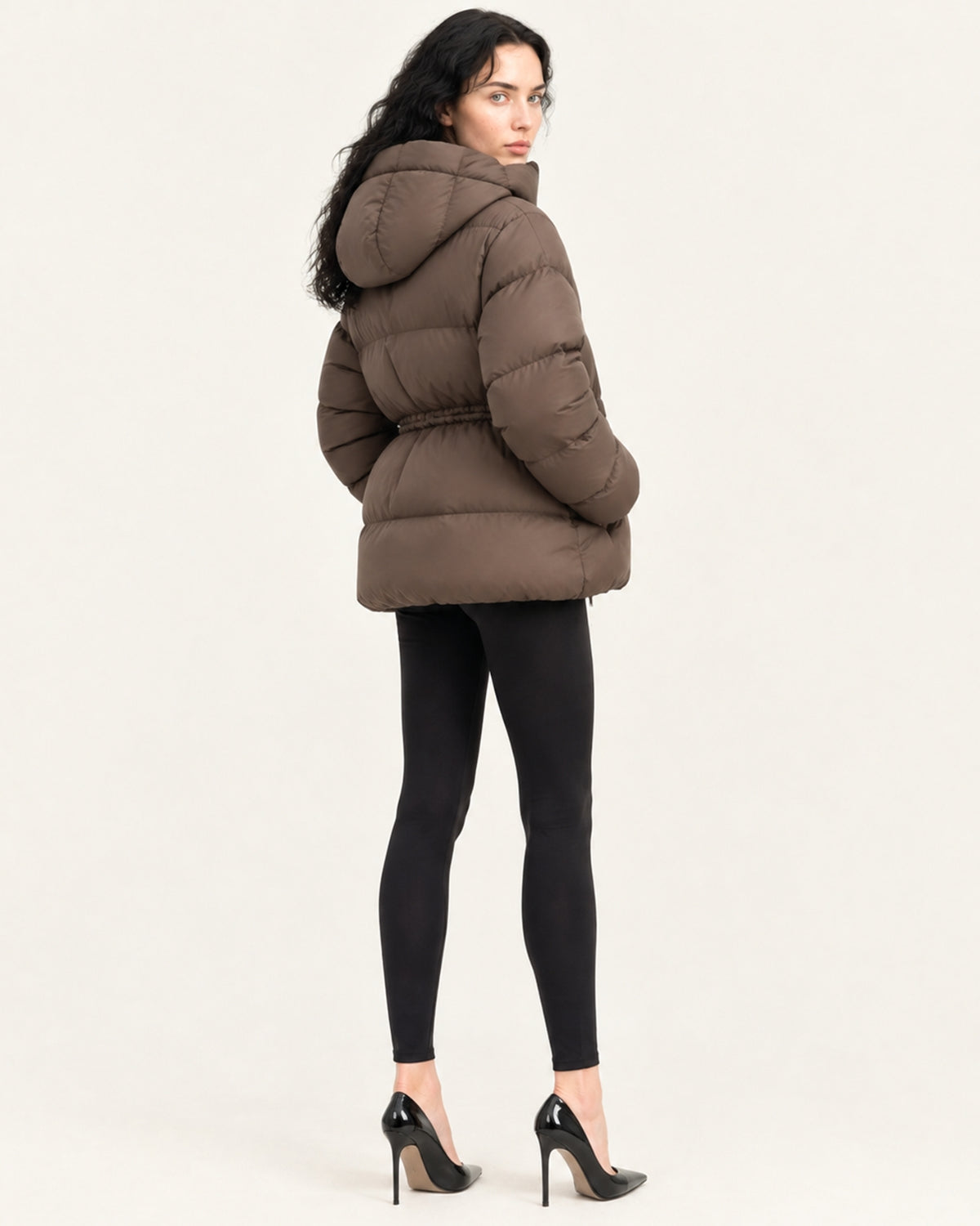 New York Mid-Length Hooded Goose Down Puffer Jacket