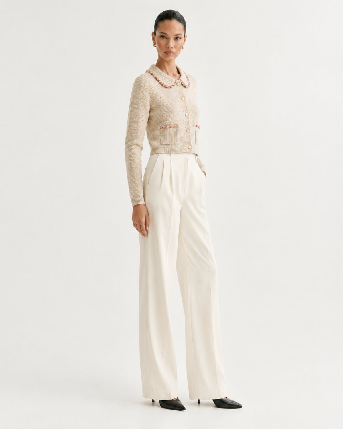 Limited Edition Cashmere Collared Desinger Cardigan