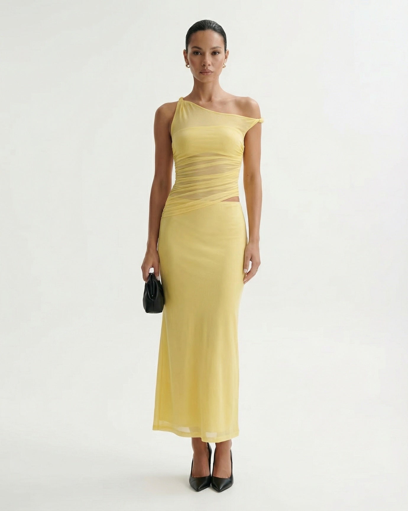 Milena Mesh-Kleid, schlanke Hüfte